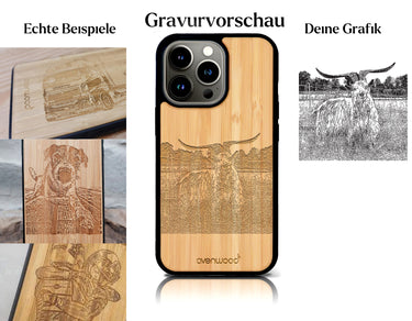 INDIVIDUELL iPhone 15 Pro Bambus-Kunststoff